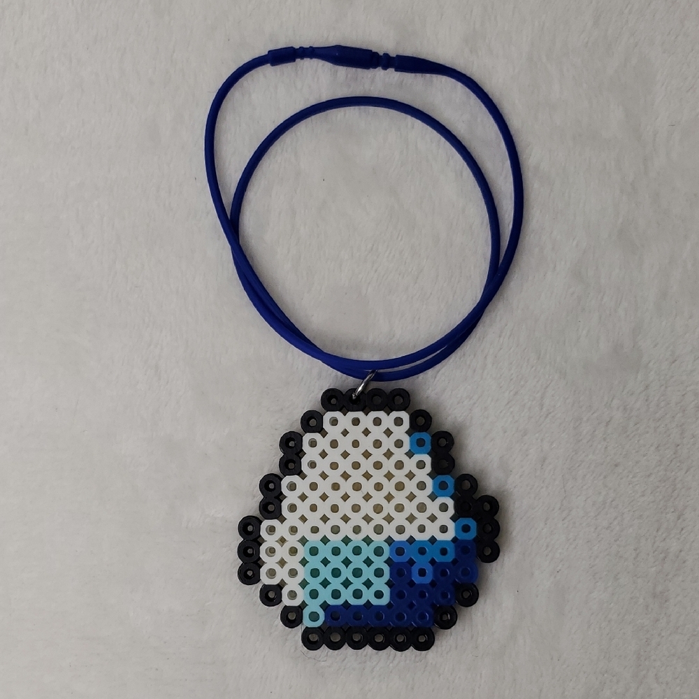 Minecraft Diamond Perler Bead Necklace Jewelry